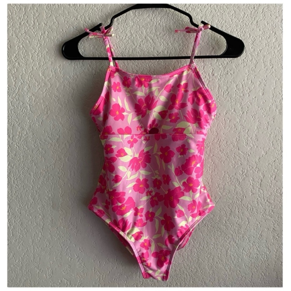 Wonder Nation Pink Floral One Piece Swimsuit